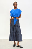 Cobalt blue waist sleeveless tee_4