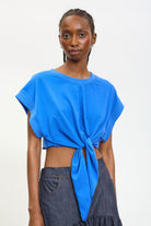 Cobalt blue waist sleeveless tee_1
