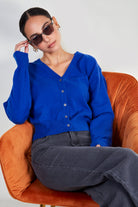 Cobalt blue cashmere blend cardigan_5