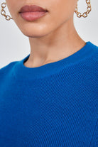 Cobalt blue short sleeved knit tee_4