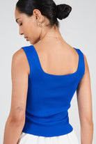 Cobalt blue thick strap knit tank_2