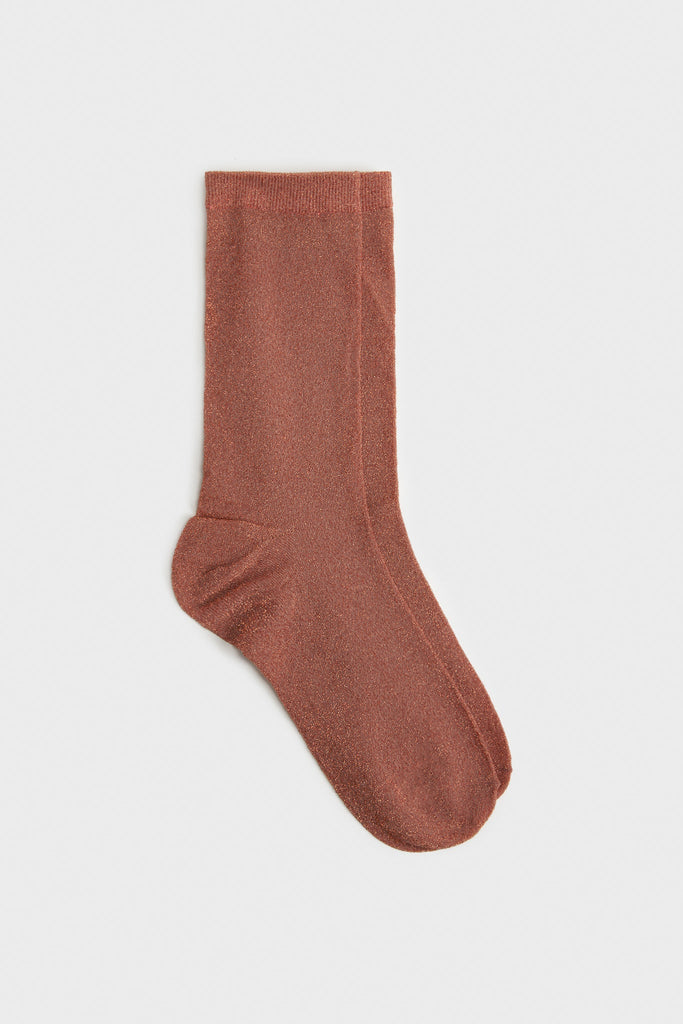 Copper smooth glitter socks_1