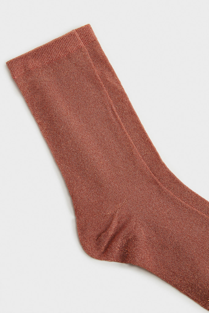Copper smooth glitter socks_2