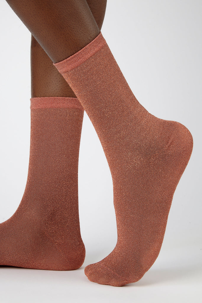 Copper smooth glitter socks_4