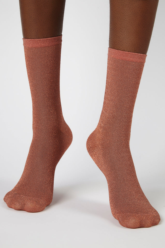 Copper smooth glitter socks_3