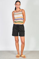 Coral cobalt and white striped crochet knit tank_4