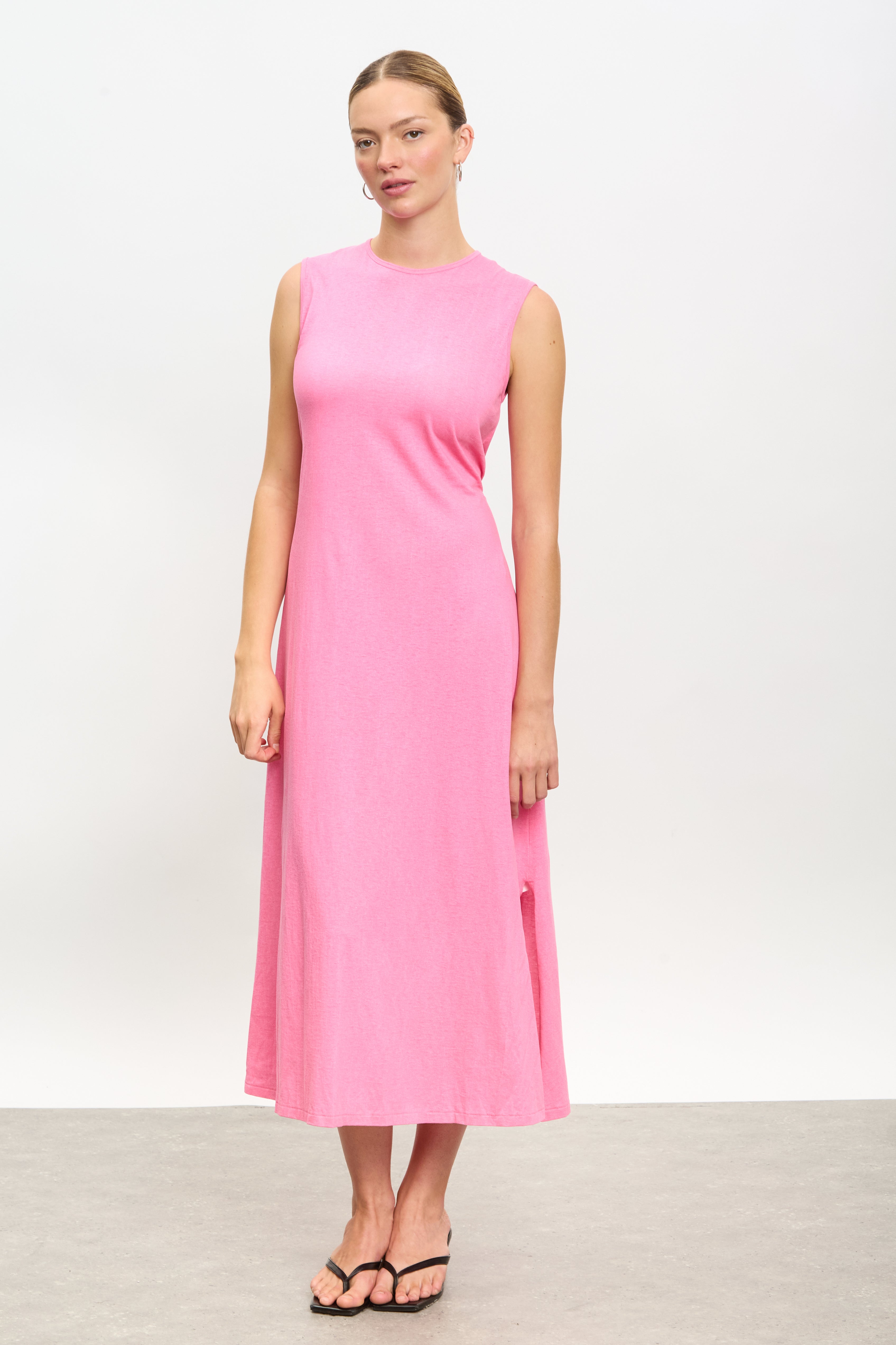 Coral peek back jersey dress_2