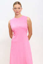 Coral peek back jersey dress_3