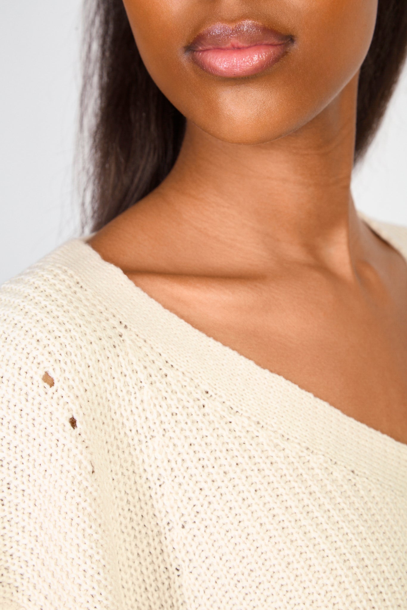 Cream knit dot detail button front cardigan_3