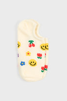 Cream smiley face cherries socks_4