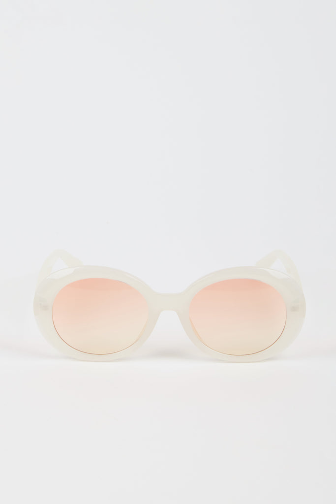 Cream and pinky orange lens round sunglasses_1