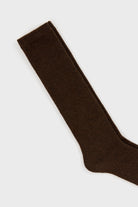 Dark brown knee high cashmere blend socks_2