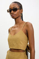 Dark camel giant tie back tank_1