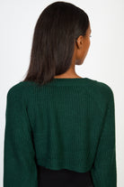 Dark green knit shrug_2