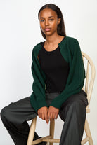 Dark green knit shrug_5