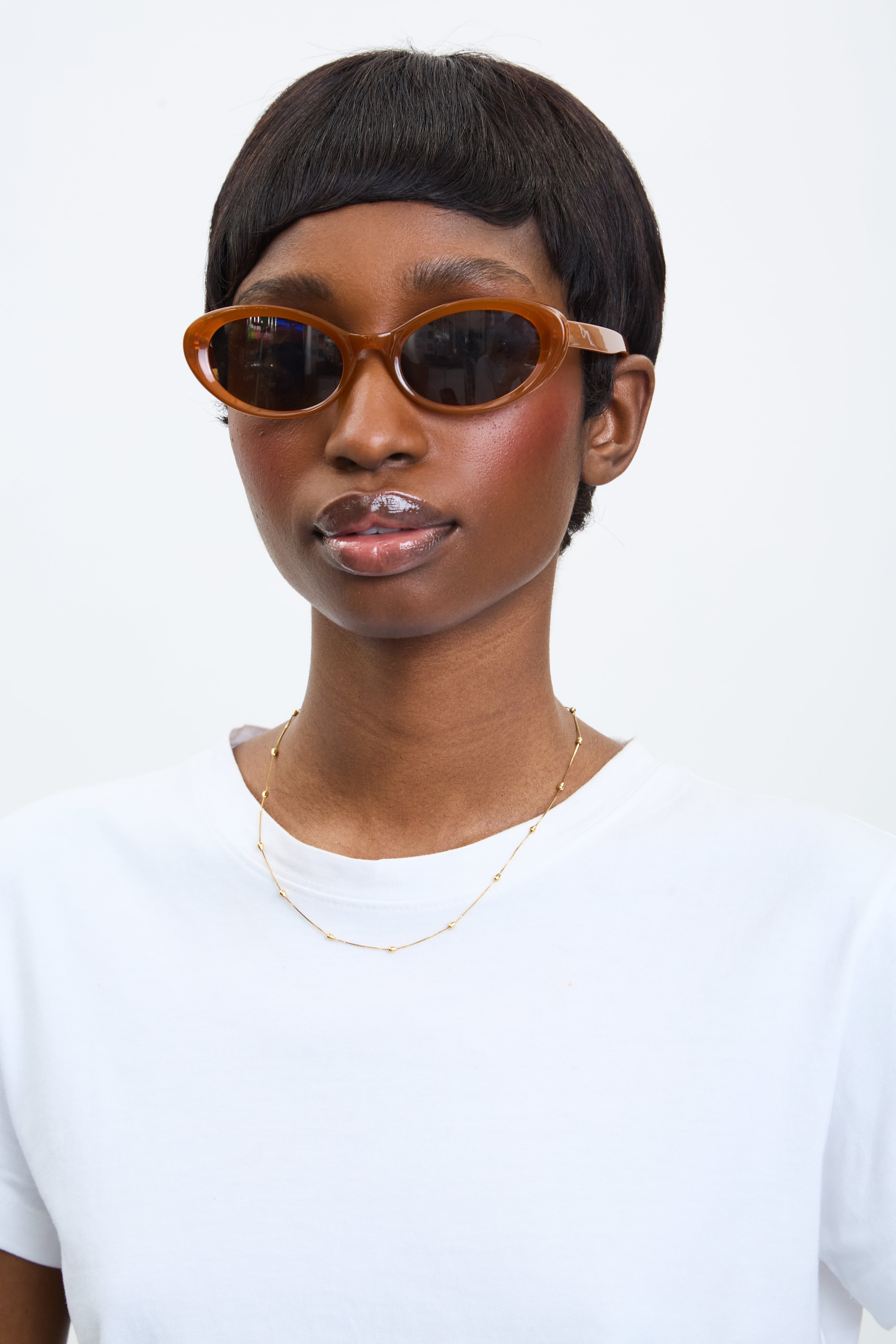 Dark orange thick cat eye sunglasses_3