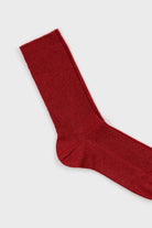 Dark red modal blend ribbed socks_2