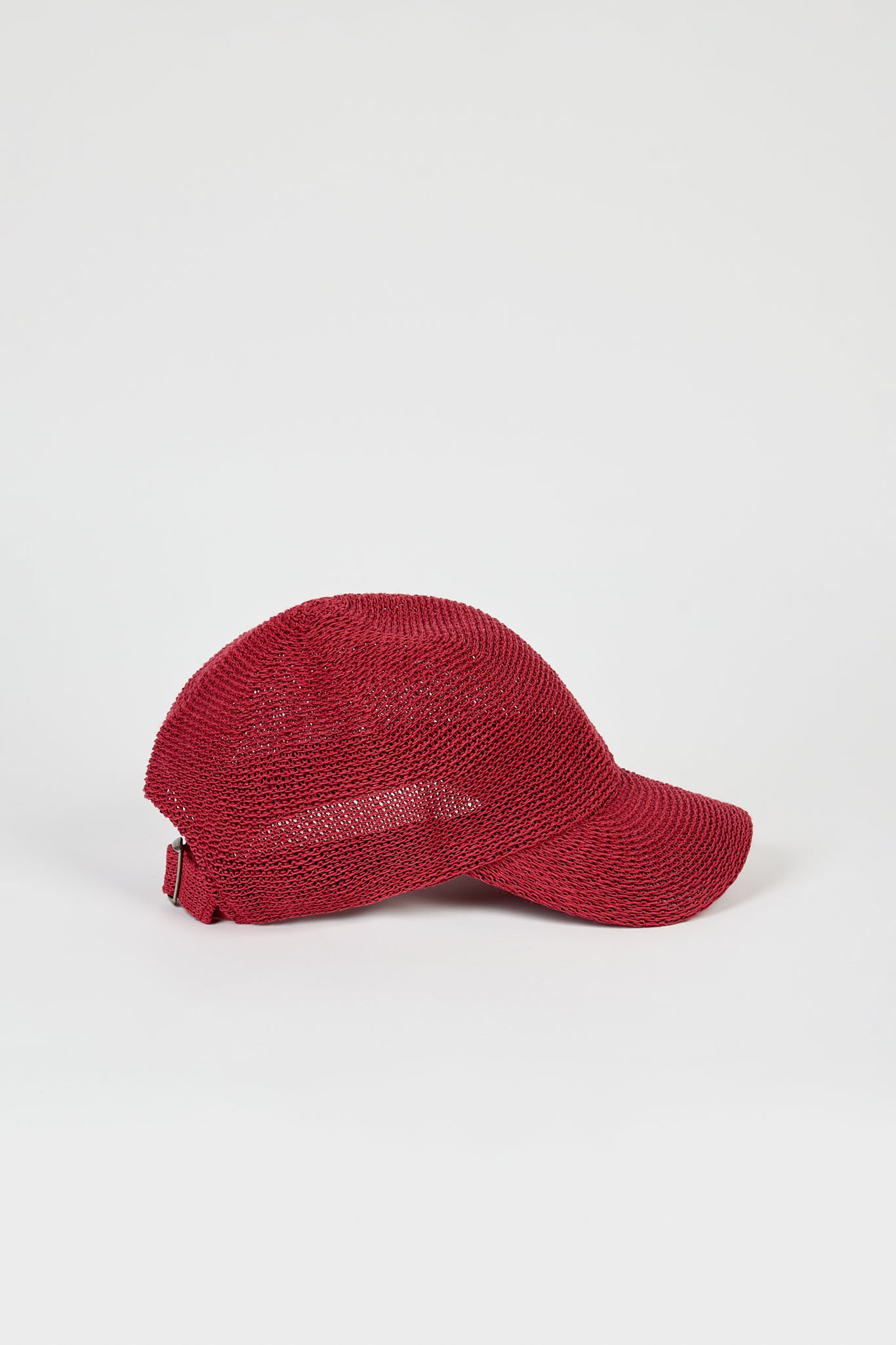 Dark red straw weave baseball hat_2