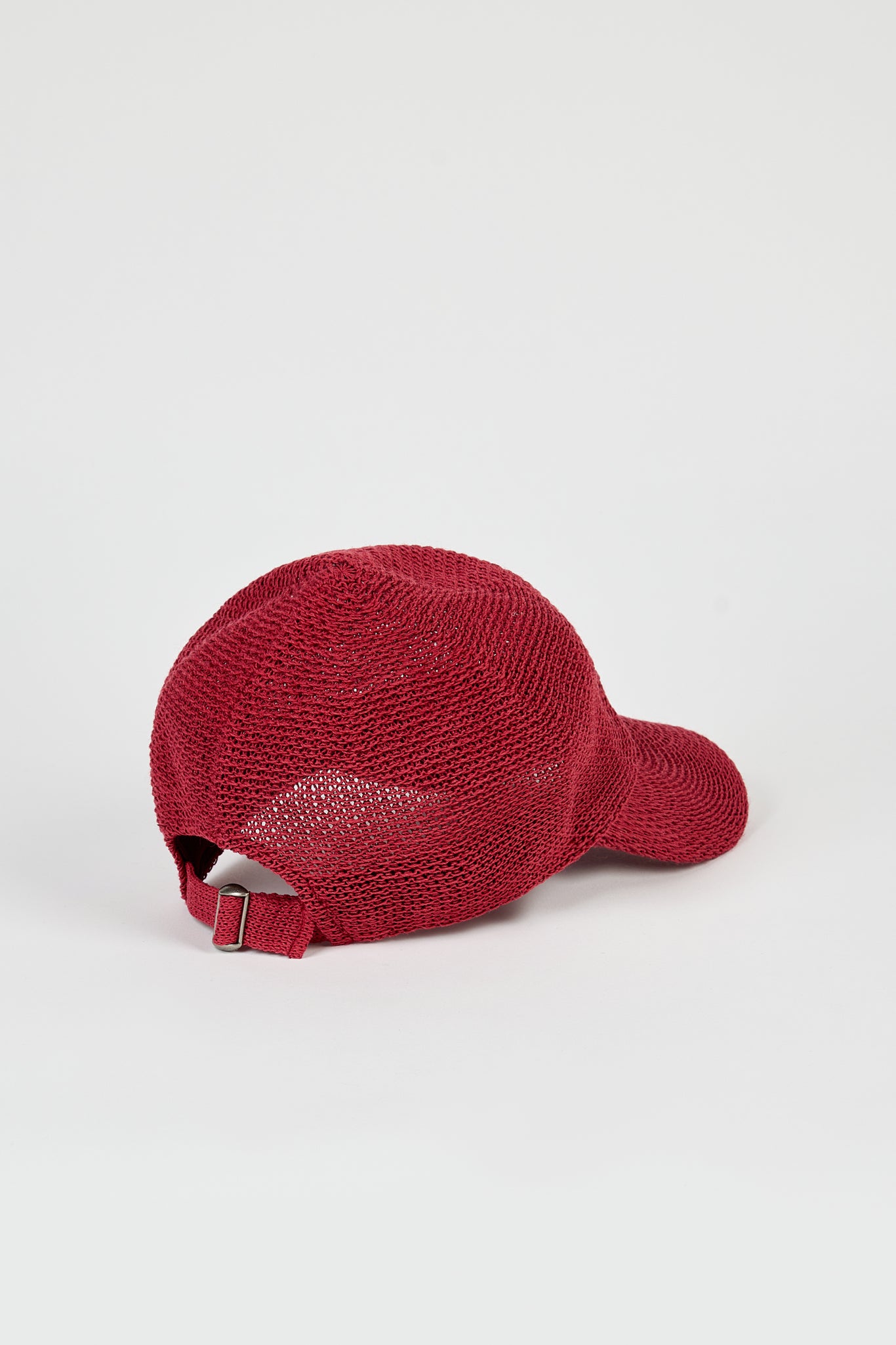 Dark red straw weave baseball hat_3