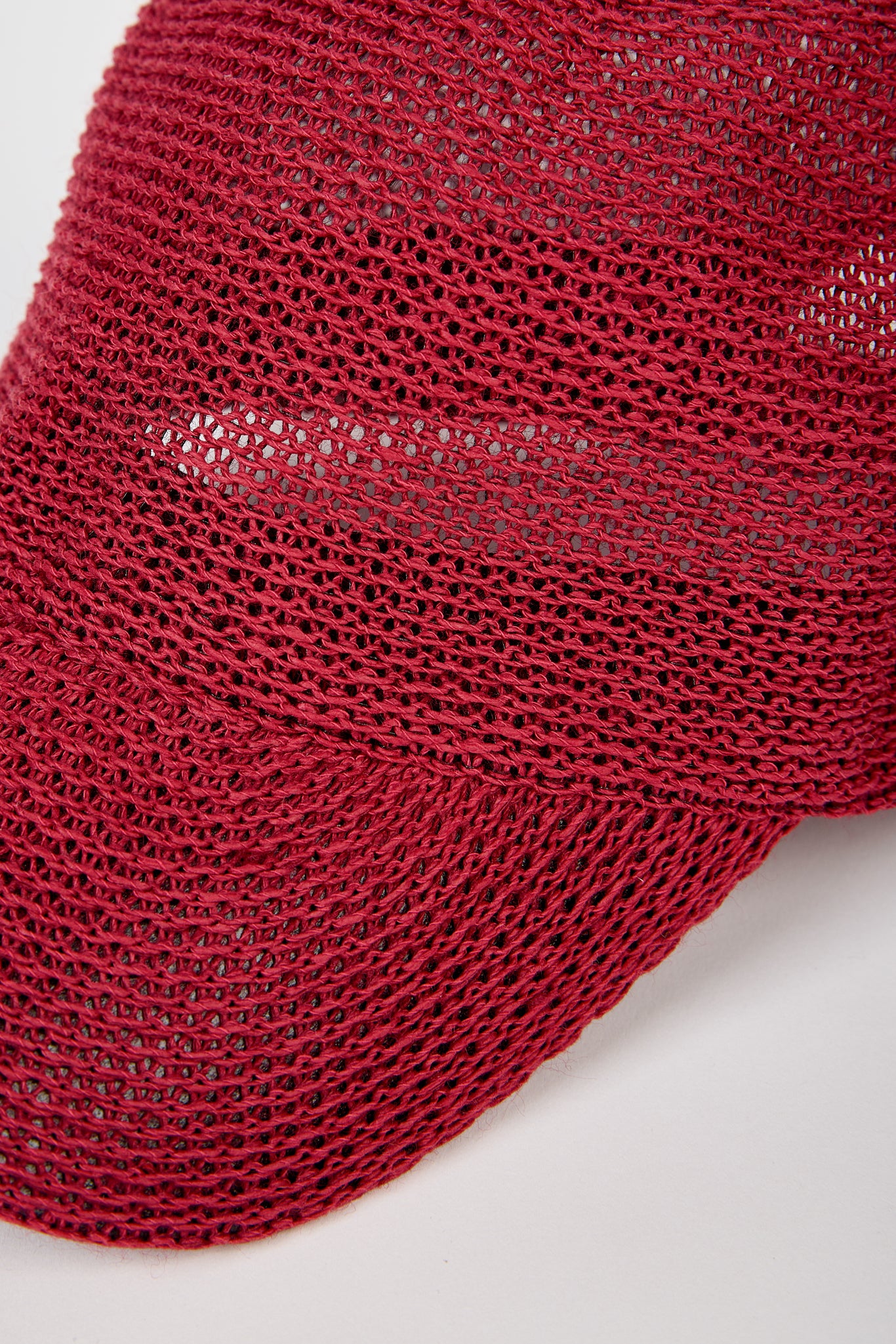 Dark red straw weave baseball hat_4
