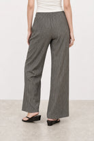 Dark grey and white pinstripe drawstring trousers_3