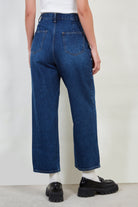 Dark blue pleated jeans_3
