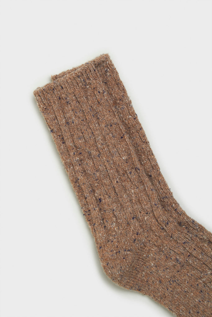 Beige neutral fleck thick socks_1
