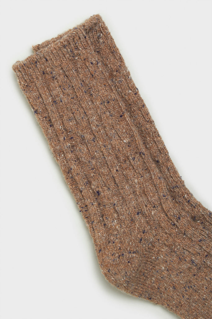 Beige neutral fleck thick socks_2