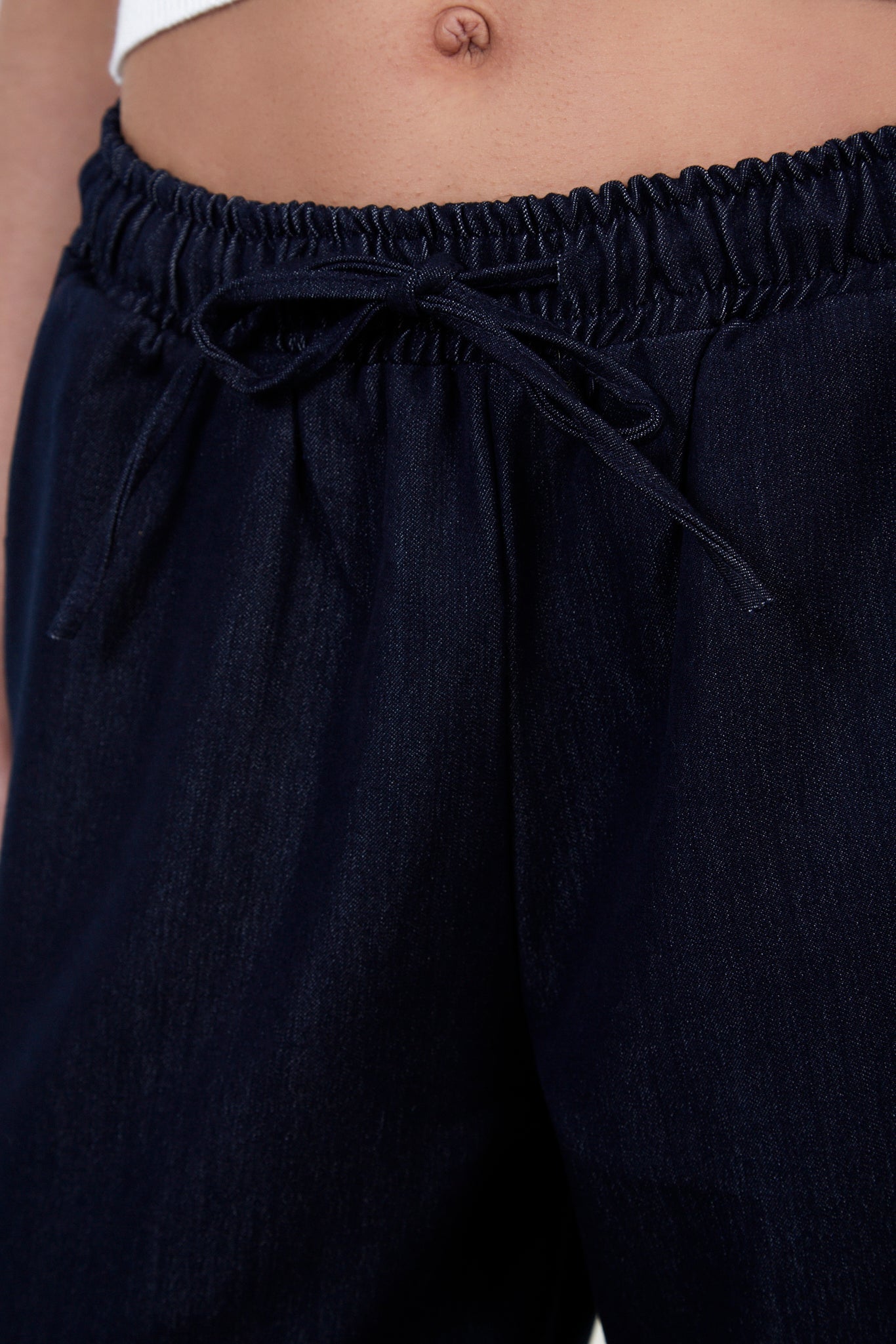 Dark denim drawstring trousers_4