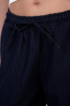 Dark denim drawstring trousers_4
