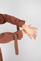 Dusty pink single breasted trench coat_9