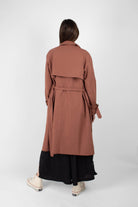 Dusty pink single breasted trench coat_6