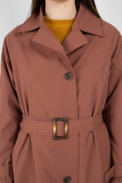 Dusty pink single breasted trench coat_10