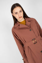 Dusty pink single breasted trench coat_8