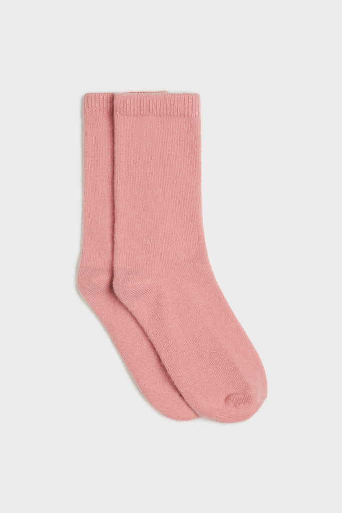 Dusty pink smooth cashmere wool blend socks_3