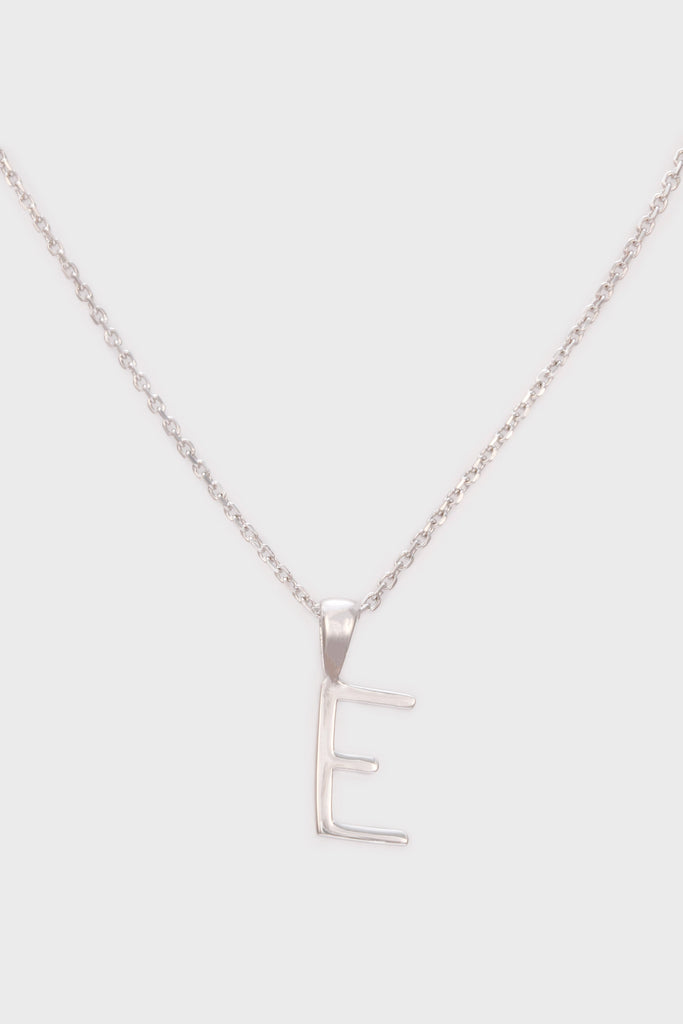 Charm necklace - Silver name initial letter 'E'_1