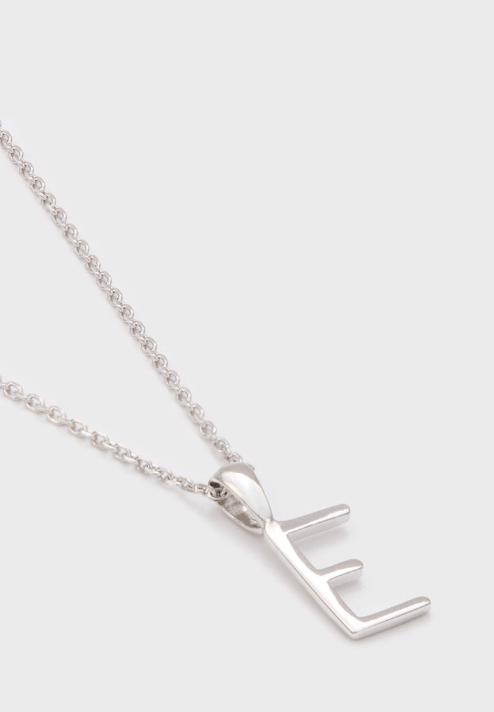 Charm necklace - Silver name initial letter 'E'_2