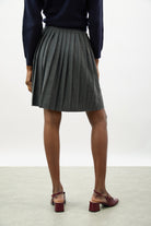 Charcoal grey wool blend knit pleated skirt_2