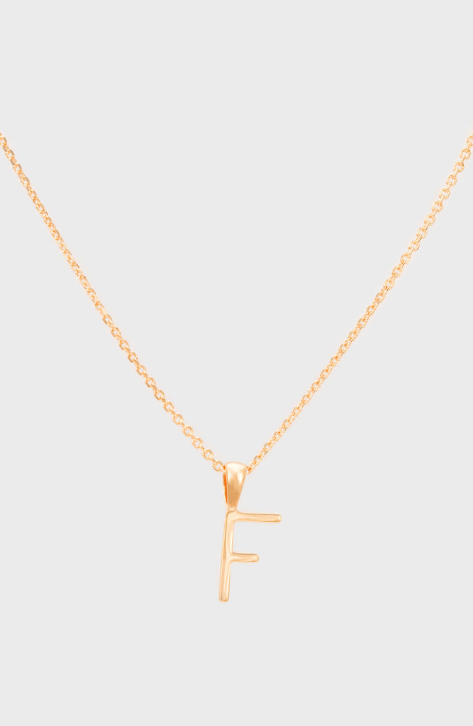 Charm necklace - Gold name initial letter 'F'_1