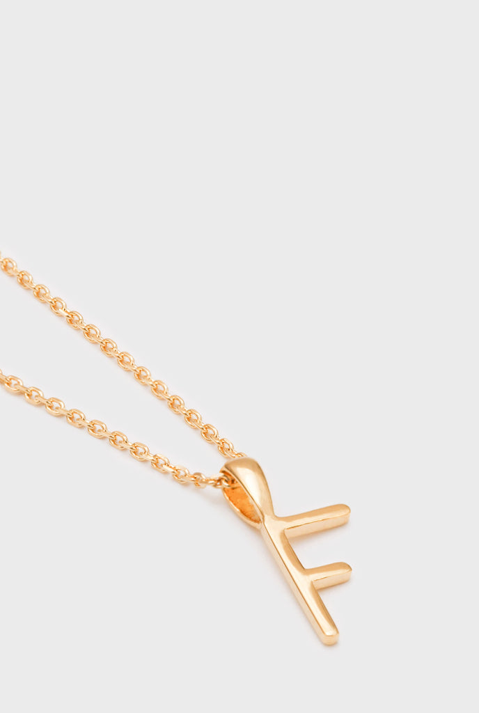 Charm necklace - Gold name initial letter 'F'_2