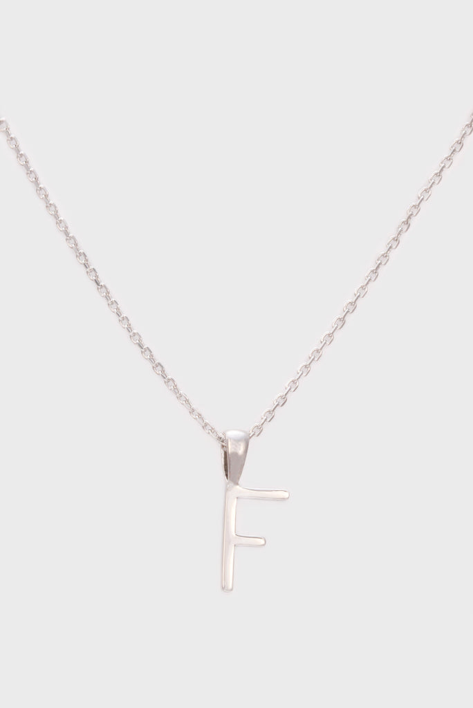 Charm necklace - Silver name initial letter 'F'_1