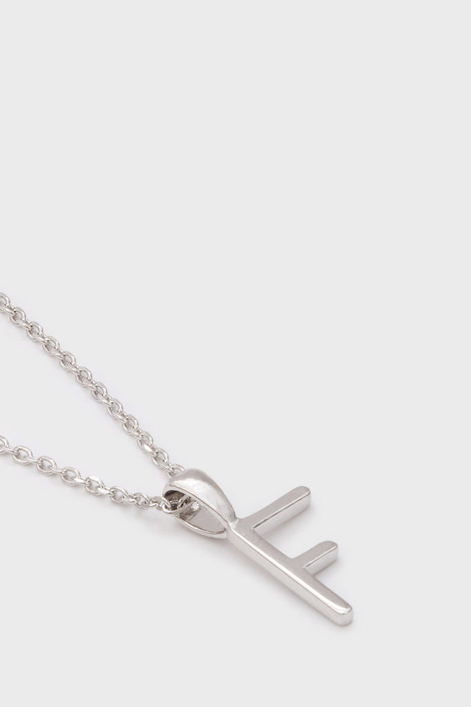 Charm necklace - Silver name initial letter 'F'_2