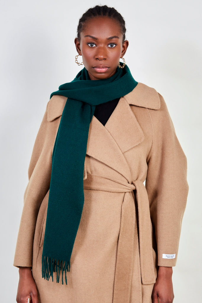 Forest green pure wool classic scarf_3