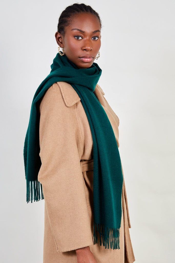 Forest green pure wool classic scarf_4