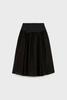 Black drop waist contrast chiffon touch skirt_1