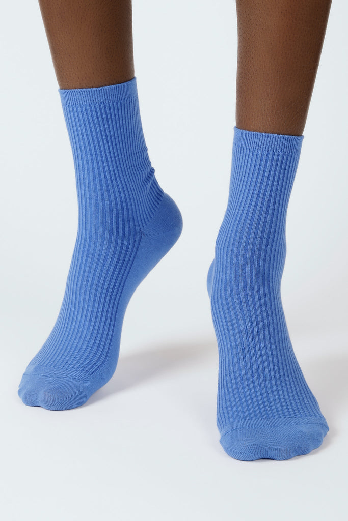 Blue classic ribbed socks_2