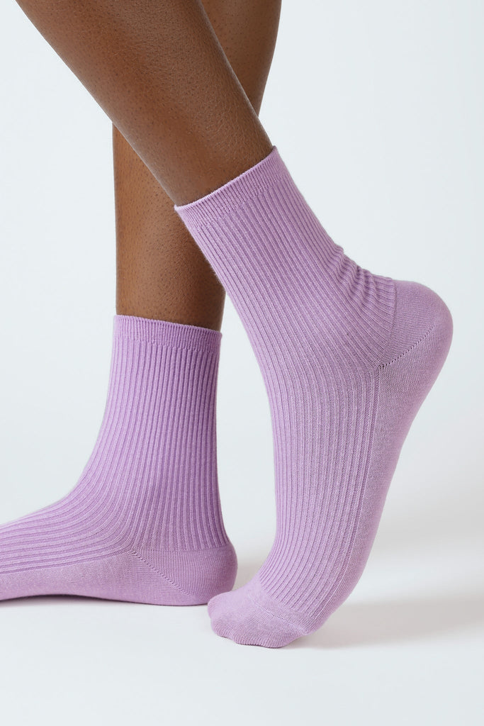 Purple classic ribbed socks_2