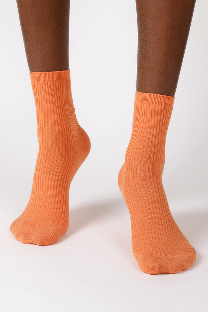 Orange classic ribbed socks_2