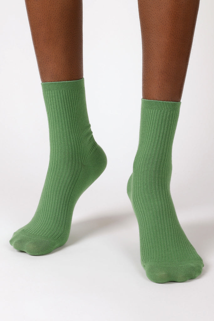 Green classic ribbed socks_2