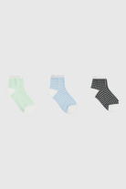 Gingham ruffle trim socks - Set of 3